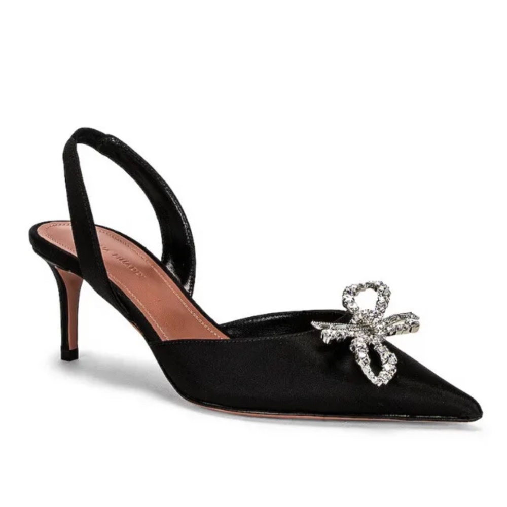 Amina Muaddi Satin Heels - Rosie, 36.5